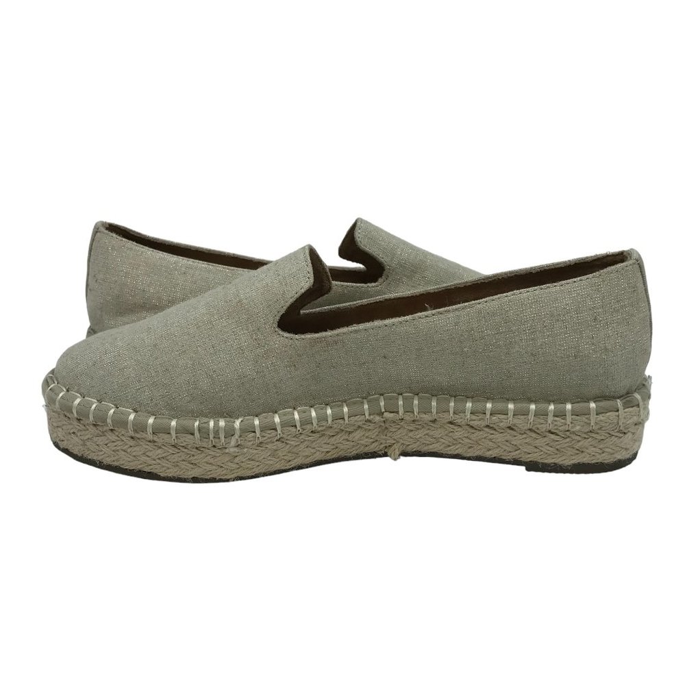 JOIE Cara Womens 8M Platform Espadrilles Tan & Silver Fabric Memory Foam - Picture 4 of 10